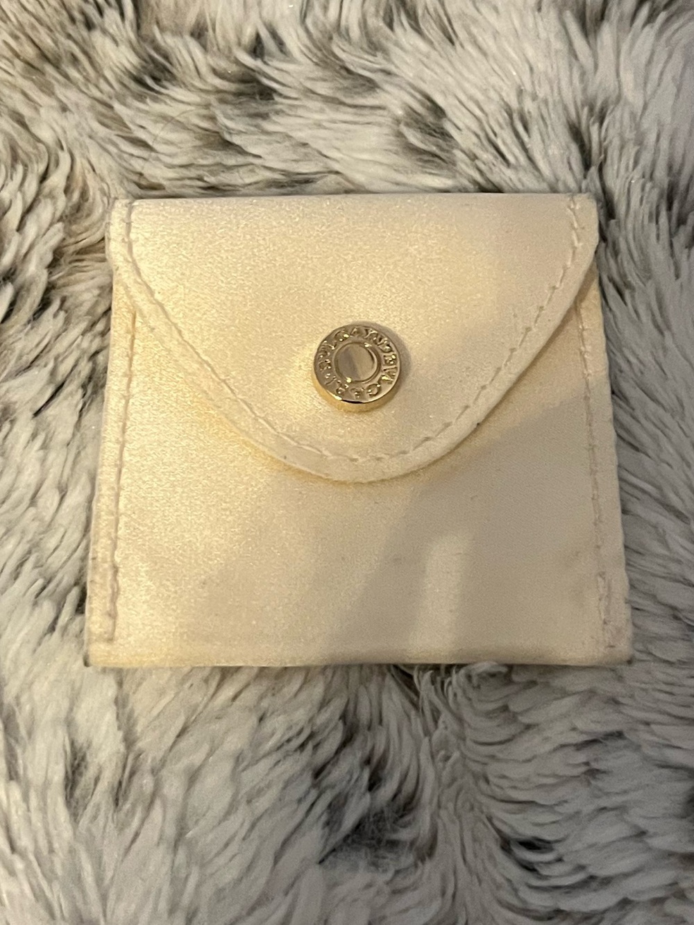 Bvlgari Cream Snap-Closure Ring Pouch
